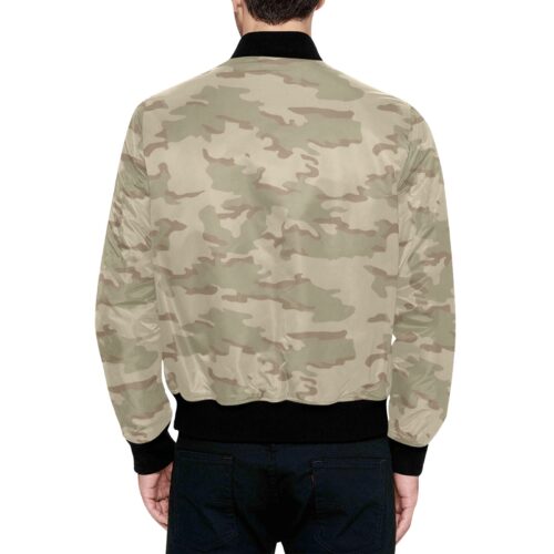 Alternative view of Beglian Jigsaw Desert 01 Camouflage Quilted Bomber Jacket .