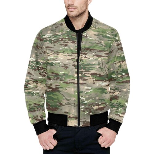 French BME Camouflage Quilted Bomber Jacket .