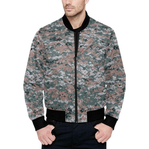 Armenia Digital Pattern Camouflage Quilted Bomber Jacket .