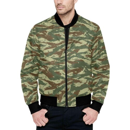 Greek Lizard v1 Camouflage Quilted Bomber Jacket.