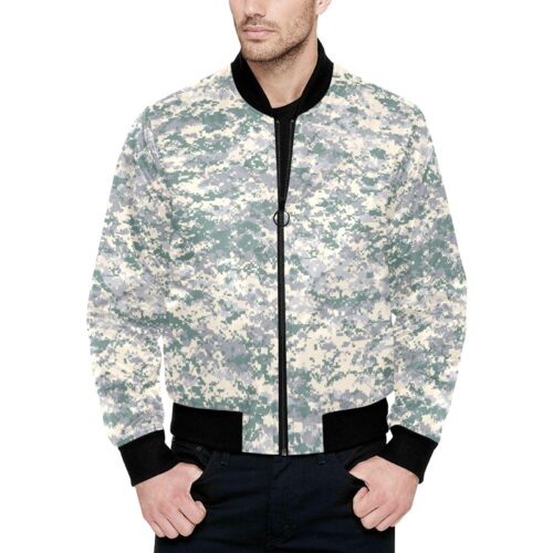 Brazil Marines Camouflage Quilted Bomber Jacket .