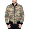 Belgian Brushstroke Camouflage Quilted Bomber Jacket .
