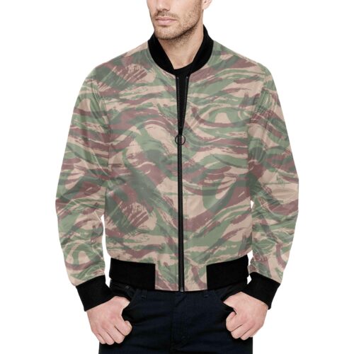 French Lizard B1 Camouflage Quilted Bomber Jacket .