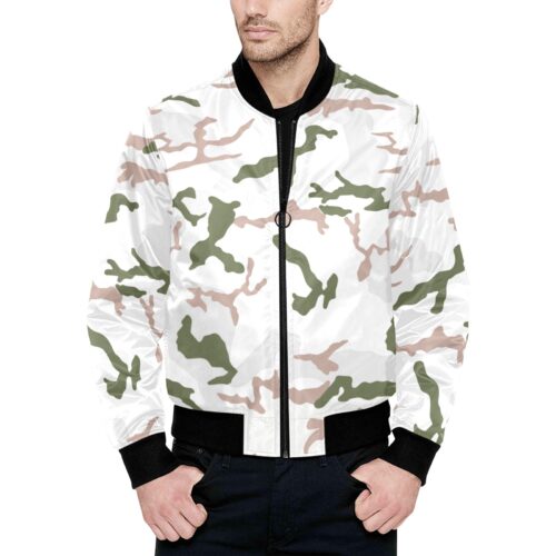 French Winter Snow Chasseurs Alpins Tundra v2 Camouflage Quilted Bomber Jacket .