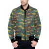 Belgian Jigsaw Camouflage Quilted Bomber Jacket .