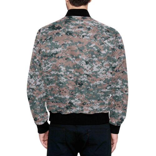 Alternative view of Armenia Digital Pattern Camouflage Quilted Bomber Jacket .