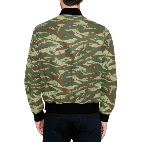 Alternative view of Greek Lizard v1 Camouflage Quilted Bomber Jacket.
