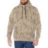 Model wearing the Canadian CADPAT Desert v2 camouflage fleece hoodie, front view with drawstring hood and kangaroo pocket