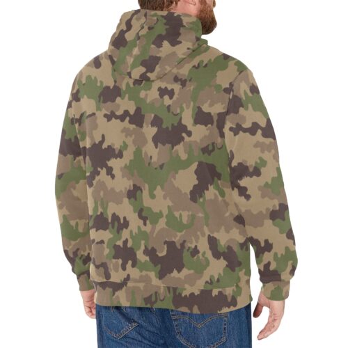 Alternative view of Swiss TAZ90 Multiumfeld Tarnmuster Camouflage Fleece Hoodie.