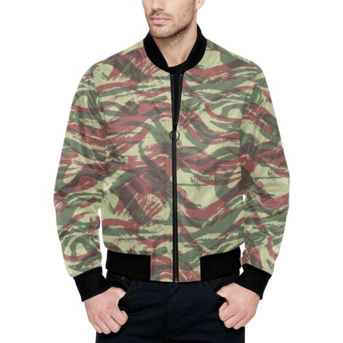 French Lizard F1 Camouflage Quilted Bomber Jacket .