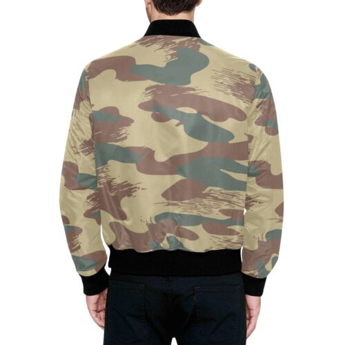 Alternative view of Belgian Brushstroke Camouflage Quilted Bomber Jacket .