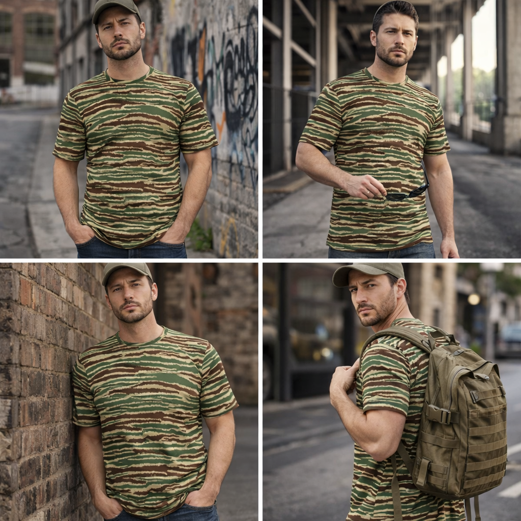 Sri Lanka Tamil Tigers LTTE Cactus Camouflage v2 O-Neck T-Shirt | 190GSM Cotton - Image 2