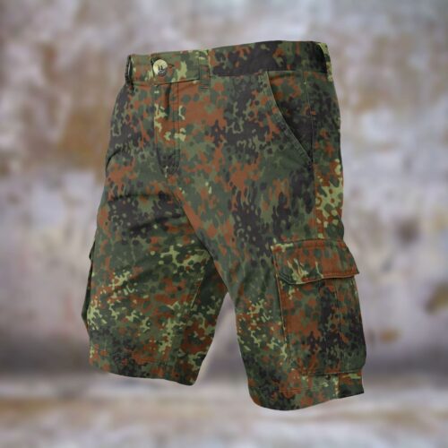 Alternative view of German Flecktarn Men’s Camouflage Cargo Shorts