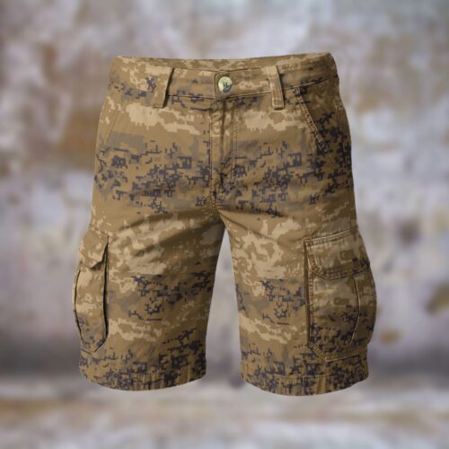 Austrian Jagdkommando Pixeltarnung Desert Men’s Camouflage Cargo Shorts