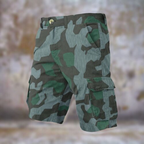 WWII German Splittermuster 41 Luft Men’s Camouflage Cargo Shorts