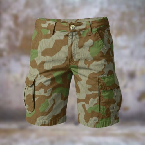 WWII German Splittermuster 41 v2 Men’s Camouflage Cargo Shorts