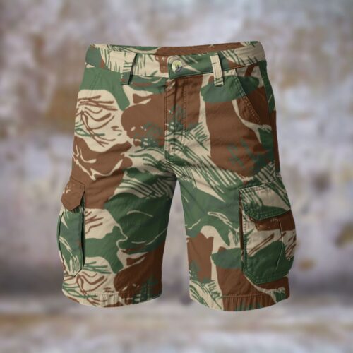 Alternative view of Rhodesian Brushstroke v2b Men’s Camouflage Cargo Shorts