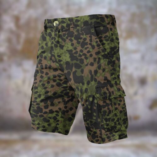 Alternative view of WWII German Platanenmuster Spring Men’s Camouflage Cargo Shorts
