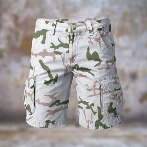Alternative view of French Chasseurs Alpins Tundra Men’s Camouflage Cargo Shorts