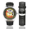 Men's casual watch with a round dial featuring the EGM 22-3 Le Havre emblem, silver-tone case and black leather strap, shown with the strap to the side.