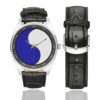 Men's casual watch with a round dial featuring the 29th ID SSI emblem, silver-tone case and black leather strap, shown with the strap to the side.