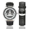 Men's casual watch with a round dial featuring the EOD Master ISoTF emblem, silver-tone case and black leather strap, shown with the strap to the side.