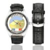 Men's casual watch with a round dial featuring the Opération Barkhane emblem, silver-tone case and black leather strap, shown with the strap to the side.