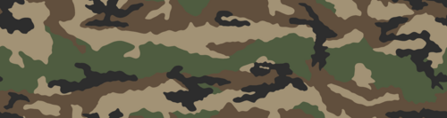 Swatch of the French CCE camouflage pattern showing tan, brown, green and black shapes