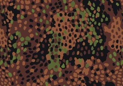 Swatch of the Waffen-SS Erbsenmuster pea dot camouflage pattern