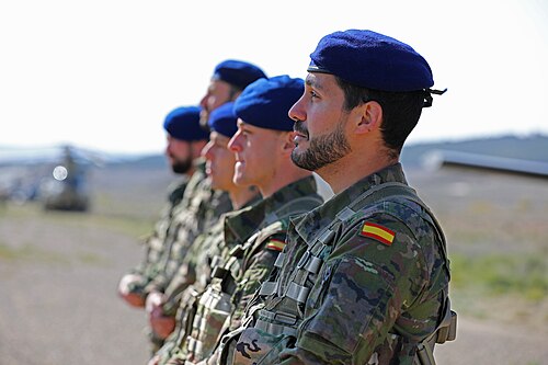Spanish soldiers in M09 boscoso camouflage, Swift Response 23 exercise.