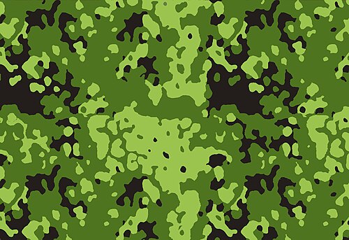 Close view of Danish M/84 flecktarn-like spot pattern fabric.
