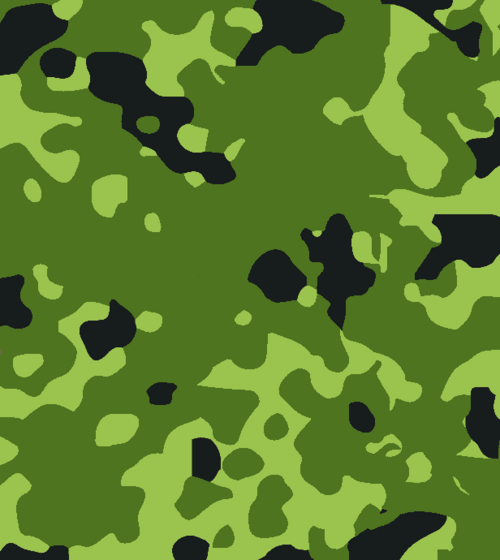 Danish M/84 woodland camouflage pattern sample with olive green, light green and black spots