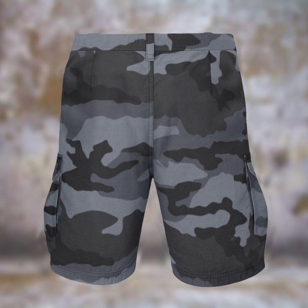 MegaCamo cargo shorts printed in the grey French GIPN Urban camouflage pattern