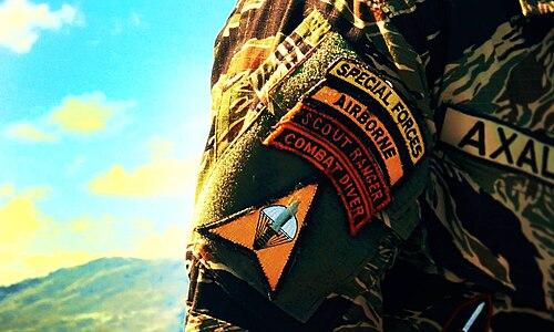 Philippines Special Forces Regiment tigerstripe uniform with patches