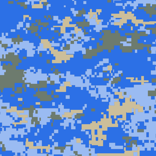 High-resolution pixel sample of the blue, green and khaki Chinese Type 07 Oceanic marine camouflage.