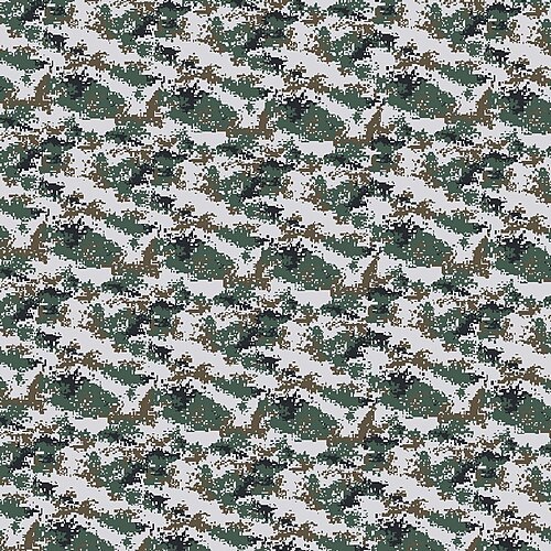 Close-up pixel sample of the grey-green, brown and black Chinese Type 07 Universal camouflage.