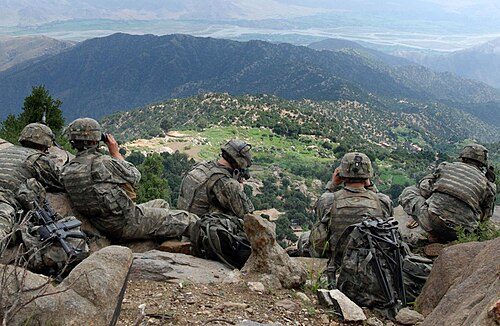 US soldiers in UCP on overwatch in Afghanistan, 2007