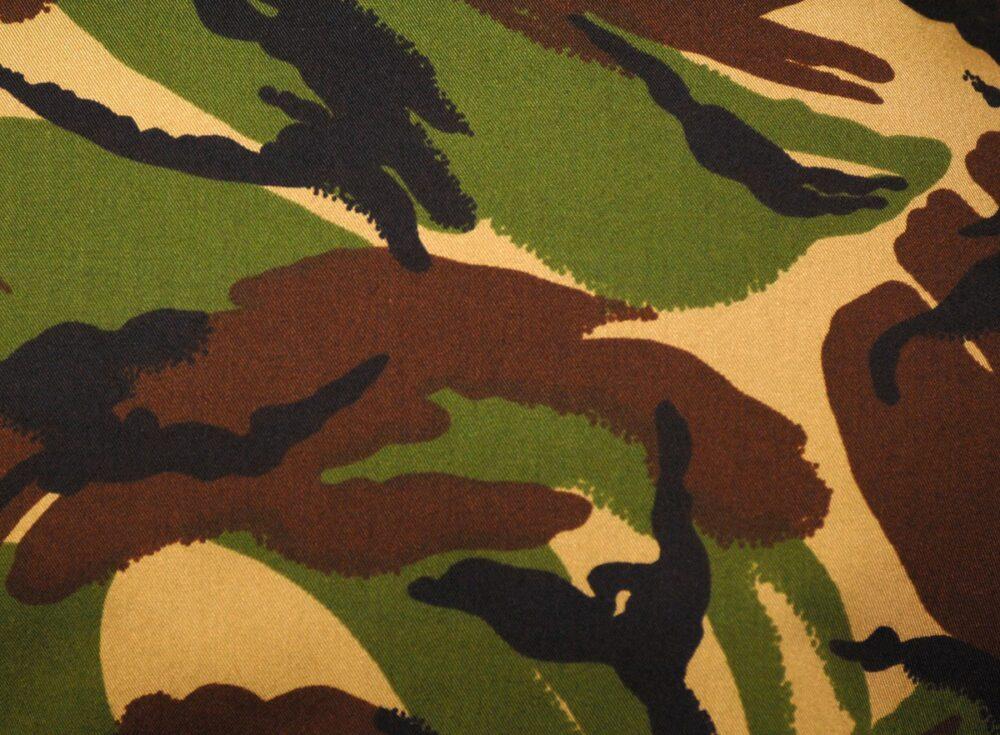 Section of DPM Combat 95 camouflage material used in British Armed Forces clothing and equipment