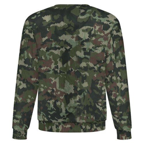 Colombian Camaleón camouflage crewneck sweatshirt, back view