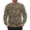 Austrian Sumpfmuster Late camouflage crewneck sweatshirt worn by a model