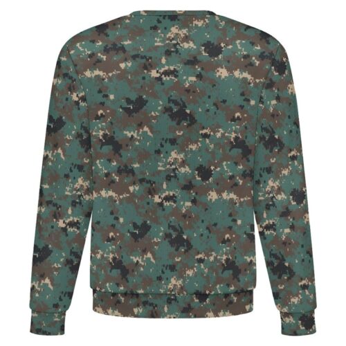 Cambodian Digital v2 camouflage crewneck sweatshirt, back view