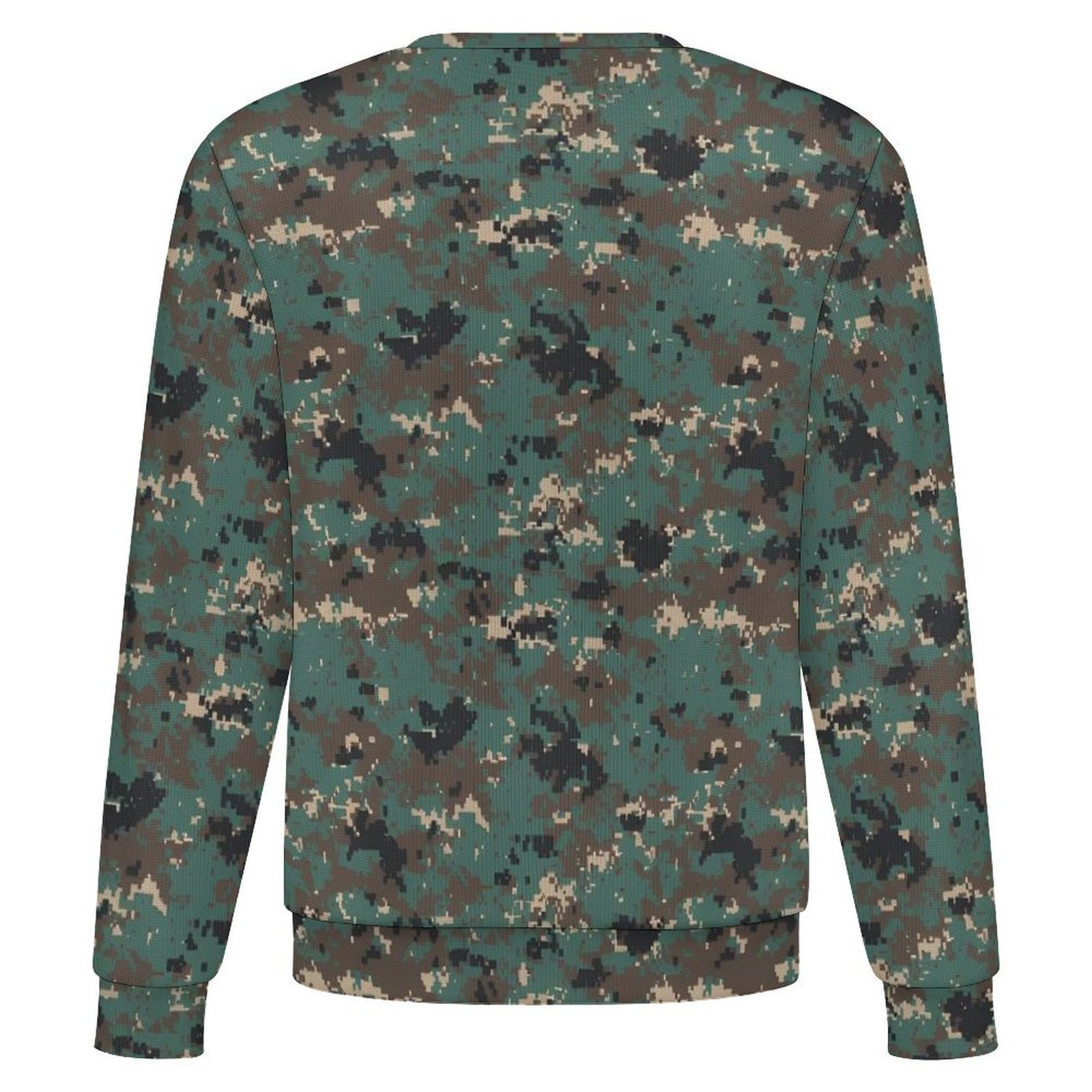 Cambodian Digital v2 camouflage crewneck sweatshirt, back view