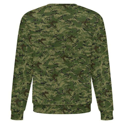 Croatian 2005 Woodland camouflage crewneck sweatshirt, back view
