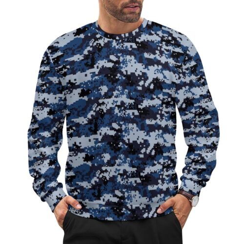 Myanmar Navy 2016 Digital camouflage crewneck sweatshirt worn by a model