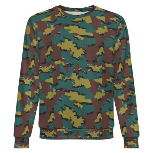 Belgian Jigsaw 2nd Pattern camouflage crewneck sweatshirt, front view