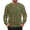 Armenian Green Butan camouflage crewneck sweatshirt worn by a model
