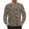 Austrian K4 Kampfanzug 59 camouflage crewneck sweatshirt worn by a model