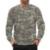 Canadian Desert v2 camouflage crewneck sweatshirt worn by a model