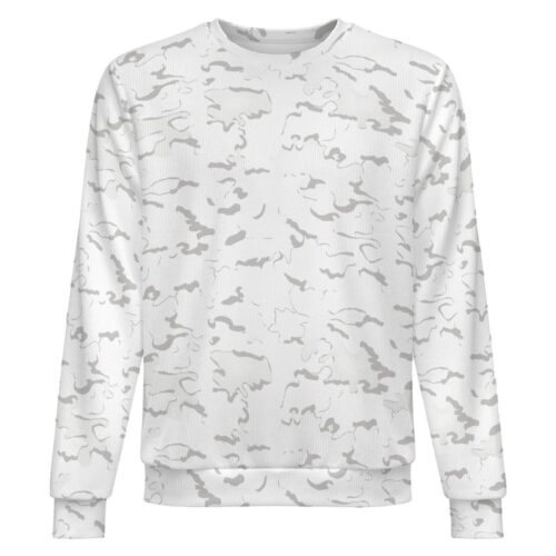 Belgian Jigsaw Arctic camouflage crewneck sweatshirt, front view