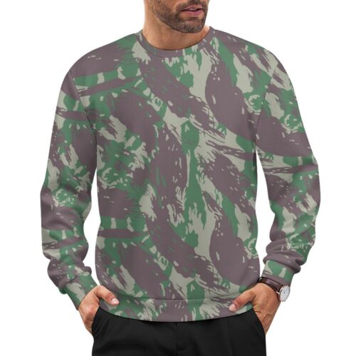 Brazilian Navy Early Lizard camouflage crewneck sweatshirt worn by a model